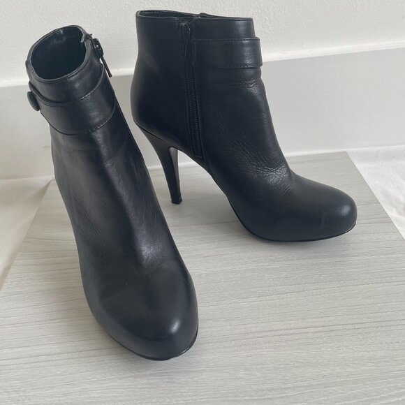 Nine West - Black Leather Ankle Boots - Picture 4 of 10